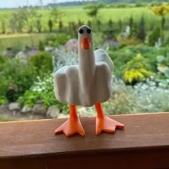Mittelfinger-Entenfigur – Schrullige Wohndekoration aus Kunstharz