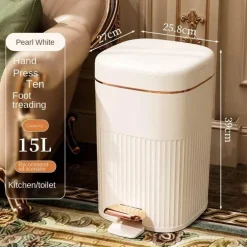 Mülleimer mit luxuriösem Deckel – Mülleimer mit großem Fassungsvermögen für Küche und Bad