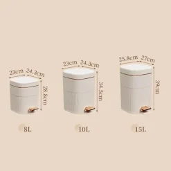 Mülleimer mit luxuriösem Deckel – Mülleimer mit großem Fassungsvermögen für Küche und Bad