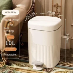 Mülleimer mit luxuriösem Deckel – Mülleimer mit großem Fassungsvermögen für Küche und Bad