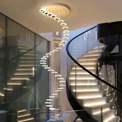 Modern Circle Stair Pendant Lamp - Stylish Ceiling Light Fixture