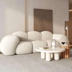 Modern Curved Sofa - Léonie Upholstered Furniture for Stylish Living Rooms