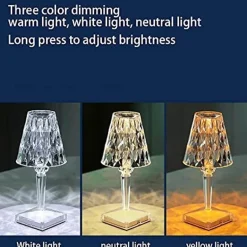 Modern Desk Lamp - Stylish Diamond Acrylic Light
