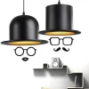 Modern Gentleman Hat Pendant Light - Unique Ceiling Fixture