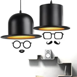 Modern Gentleman Hat Pendant Light - Unique Ceiling Fixture