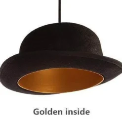 Modern Gentleman Hat Pendant Light - Unique Ceiling Fixture
