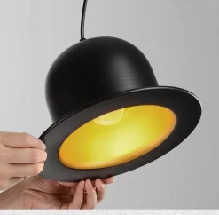 Modern Gentleman Hat Pendant Light - Unique Ceiling Fixture