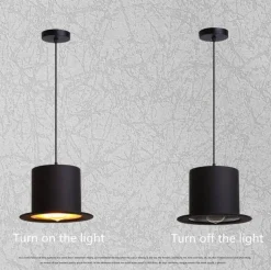 Modern Gentleman Hat Pendant Light - Unique Ceiling Fixture