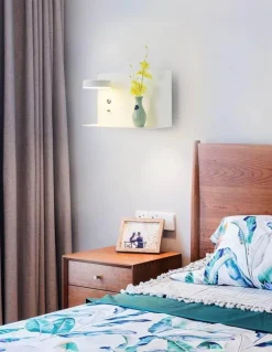 Modern LED Wall Lamp with USB Charger - Pragmatism Shelf Light