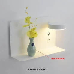 Modern LED Wall Lamp with USB Charger - Pragmatism Shelf Light