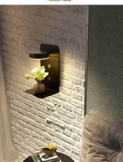 Modern LED Wall Lamp with USB Charger - Pragmatism Shelf Light