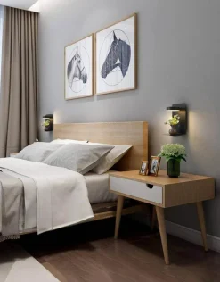 Modern LED Wall Lamp with USB Charger - Pragmatism Shelf Light