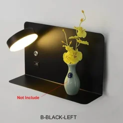 Modern LED Wall Lamp with USB Charger - Pragmatism Shelf Light