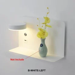 Modern LED Wall Lamp with USB Charger - Pragmatism Shelf Light