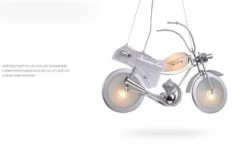 Modern Motorcycle Chandelier - Unique Aluminum Glass Light Fixture