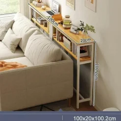 Modern Narrow Sofa Table - Space-Saving Contemporary Design