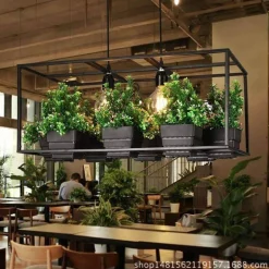 Modern Plant Chandelier Lamp - Creative Indoor Lighting