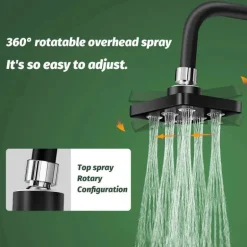 Modern Rain Shower Head - Aqua Square Waterfall Fixture