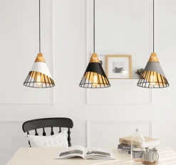 Modern Wooden Cone Pendant Light - Stylish Home Lighting Fixture