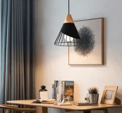 Modern Wooden Cone Pendant Light - Stylish Home Lighting Fixture