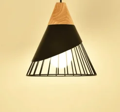 Modern Wooden Cone Pendant Light - Stylish Home Lighting Fixture
