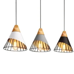 Modern Wooden Cone Pendant Light - Stylish Home Lighting Fixture