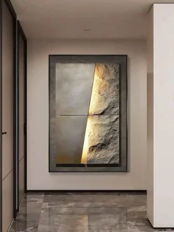 Moderne LED-Wandleuchte aus Porzellan mit Felsstruktur - Innenbeleuchtung