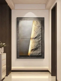 Moderne LED-Wandleuchte aus Porzellan mit Felsstruktur - Innenbeleuchtung