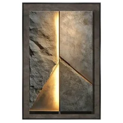 Moderne LED-Wandleuchte aus Porzellan mit Felsstruktur - Innenbeleuchtung