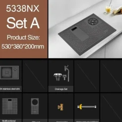 Moderne Nano Black Küchenspüle – Elegantes Design