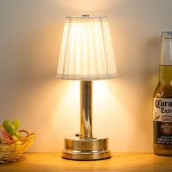 Moderne Stoff-Tischlampe – Stilvolles, sanftes Nachtlicht