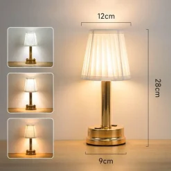 Moderne Stoff-Tischlampe – Stilvolles, sanftes Nachtlicht