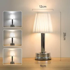 Moderne Stoff-Tischlampe – Stilvolles, sanftes Nachtlicht