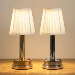 Moderne Stoff-Tischlampe – Stilvolles, sanftes Nachtlicht