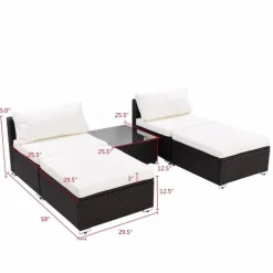 Moderne 5-teilige Terrassen-Loungemöbel