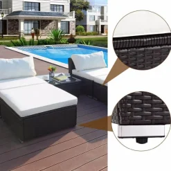 Moderne 5-teilige Terrassen-Loungemöbel