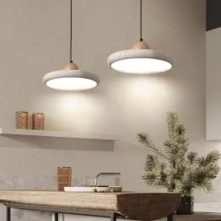 Moderne Travertin-Pendelleuchte, elegante Deckenleuchte aus Stein für zeitgenössische Räume