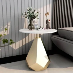 Moderner Beistelltisch aus Schiefer - Firmin Akzenttisch in Schieferoptik