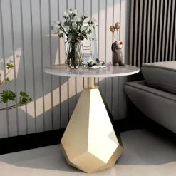 Moderner Beistelltisch aus Schiefer - Firmin Akzenttisch in Schieferoptik