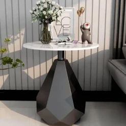 Moderner Beistelltisch aus Schiefer - Firmin Akzenttisch in Schieferoptik