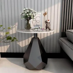 Moderner Beistelltisch aus Schiefer - Firmin Akzenttisch in Schieferoptik