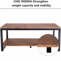 Moderner Couchtisch – Elegantes rechteckiges Metallrahmendesign