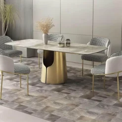 Moderner Esstisch aus Schiefer – Zeitgenössische Esszimmermöbel