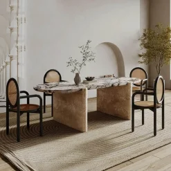 Moderner Esstisch mit Steinoberfläche - Elena Stone Dining Furniture