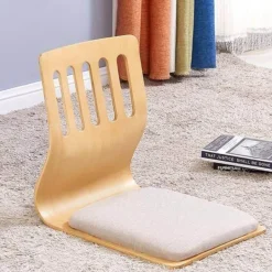 Moderner japanischer Stuhl aus Sperrholz ohne Beine – Zeitgenössisches Möbeldesign