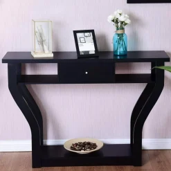 Moderner Konsolentisch aus Holz mit Schublade – Sofa-Präsentationstisch für den Eingangsbereich