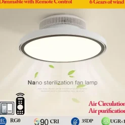 Moderner LED-Deckenventilator – Vollspektrum-Design mit unsichtbaren Flügeln