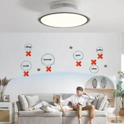 Moderner LED-Deckenventilator – Vollspektrum-Design mit unsichtbaren Flügeln