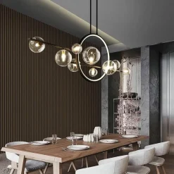 Moderner LED-Ringblasen-Kronleuchter – minimalistisches europäisches Design