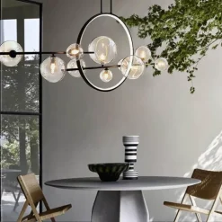 Moderner LED-Ringblasen-Kronleuchter – minimalistisches europäisches Design